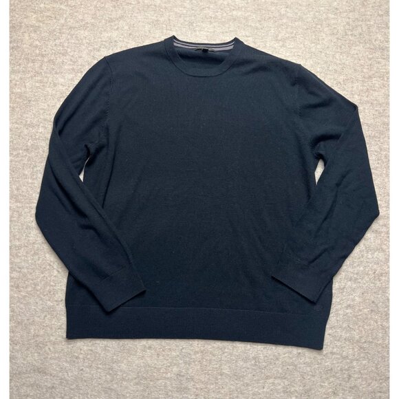 Banana Republic Black 100% Merino Wool Crewneck Men's Sweater XL - Picture 1 of 7